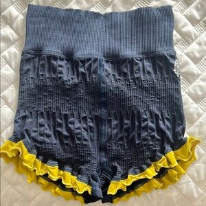 Free People Movement Blue and Yellow Women's Shorts